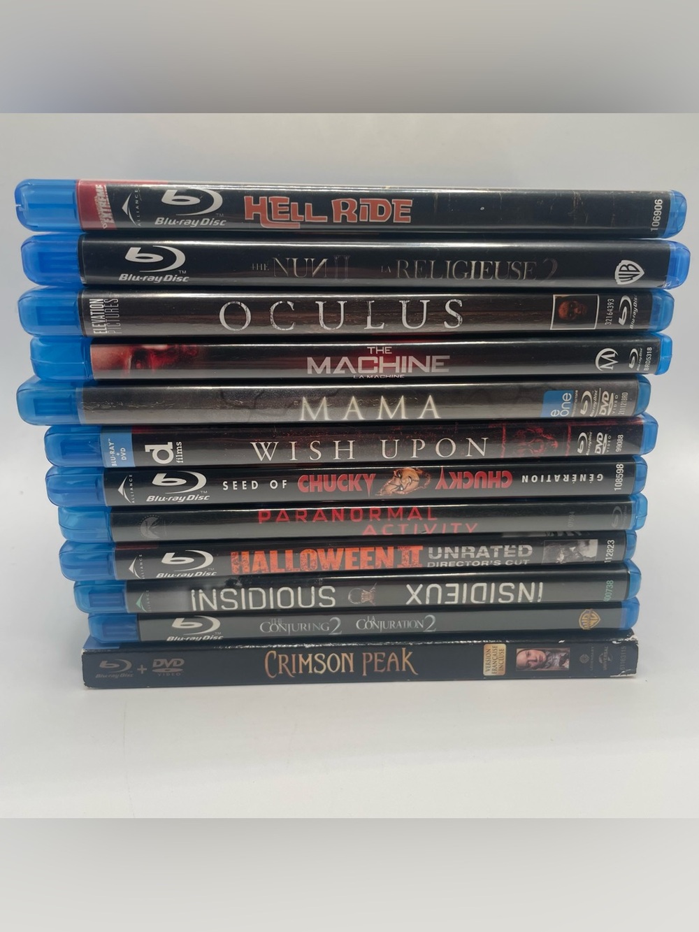 Lot of horror/thriller Blu-Ray/DVD movies